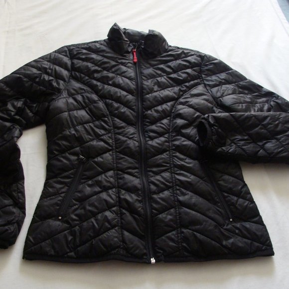 TEK GEAR Black Long Sleeve Full Zip QUILTED Jacket Sz SMALL - Picture 2 of 7